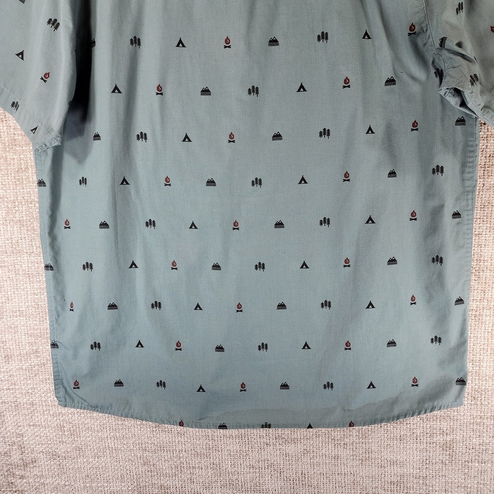 Hippy Tree Shirt Mens XL Green Short Sleeve Camping Theme Nomad Division *Flaws - Picture 9 of 12
